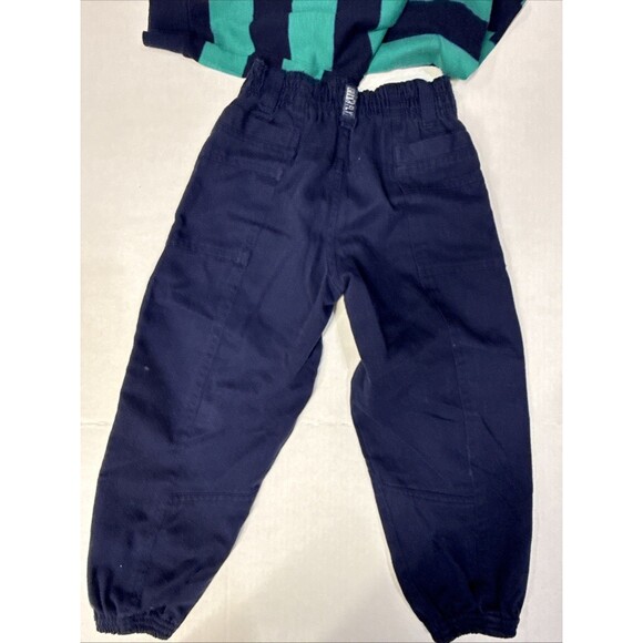 Vintage Electric Kids Pants Sz 5 & Donmoor Long Sleeve Polo Blue Green Stripes - Picture 6 of 16